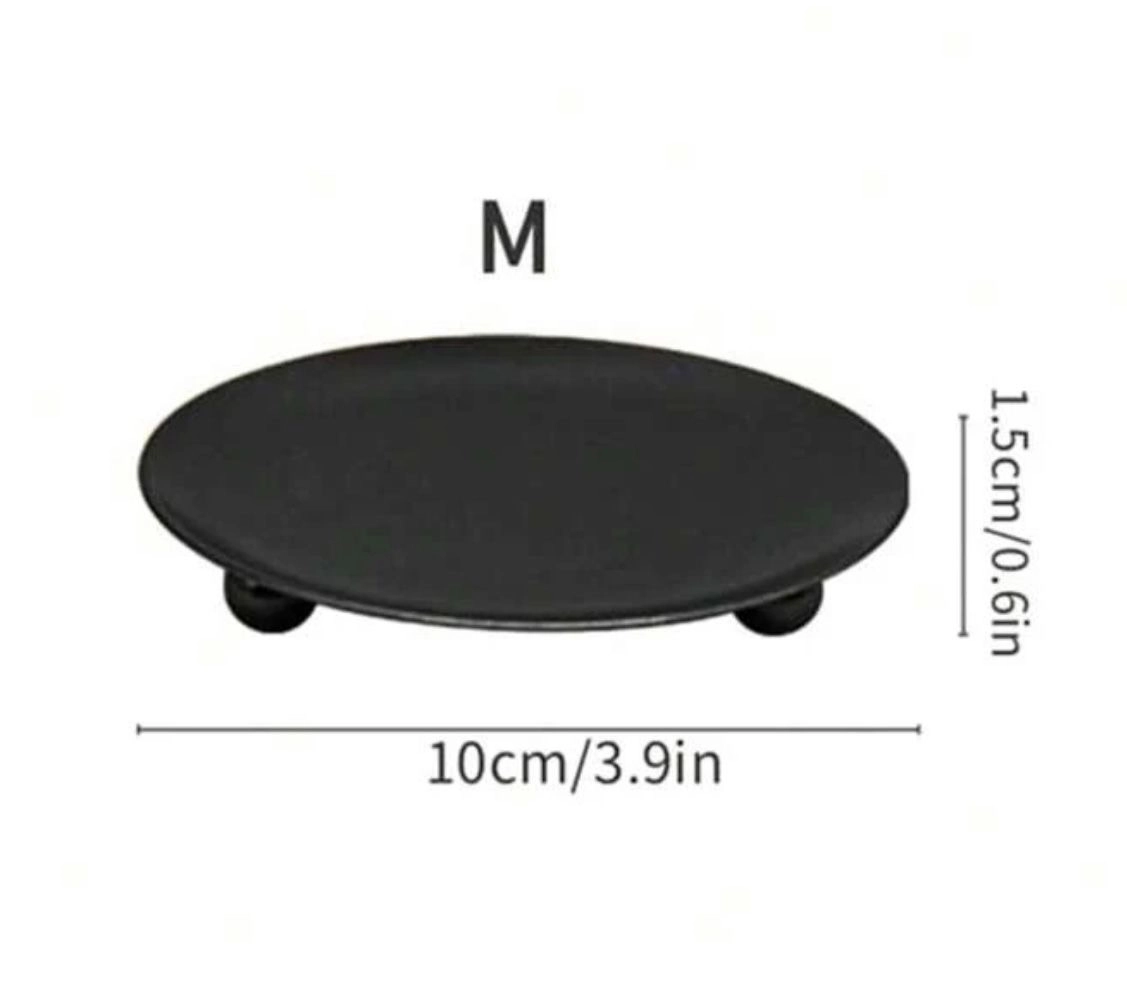 Small black Candle Plate.
